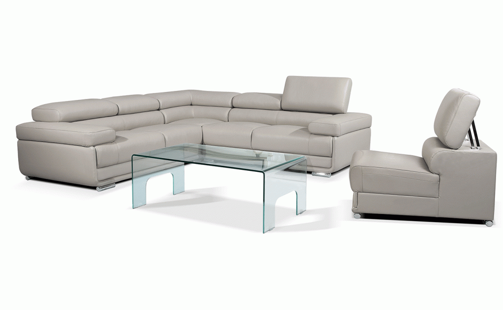 Naina 2119 Sectional Light Grey / Silver by ESF