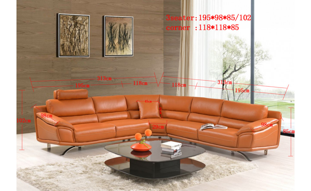 Grando 533 Sectional Orange / Brown by ESF
