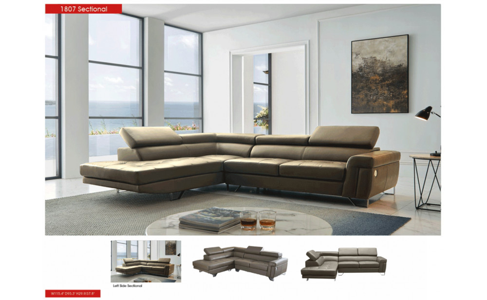 Zara 1807 Sectional Taupe / Grey / Beige by ESF