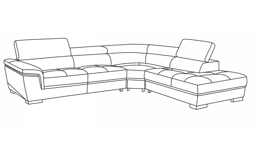 Delia 2383 Sectional White by ESF