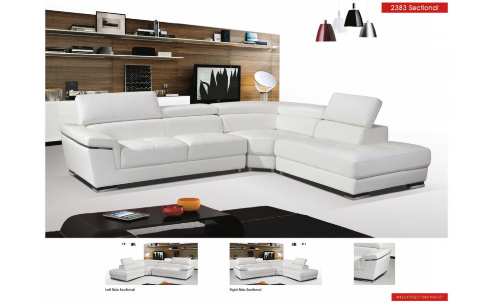 Delia 2383 Sectional White by ESF