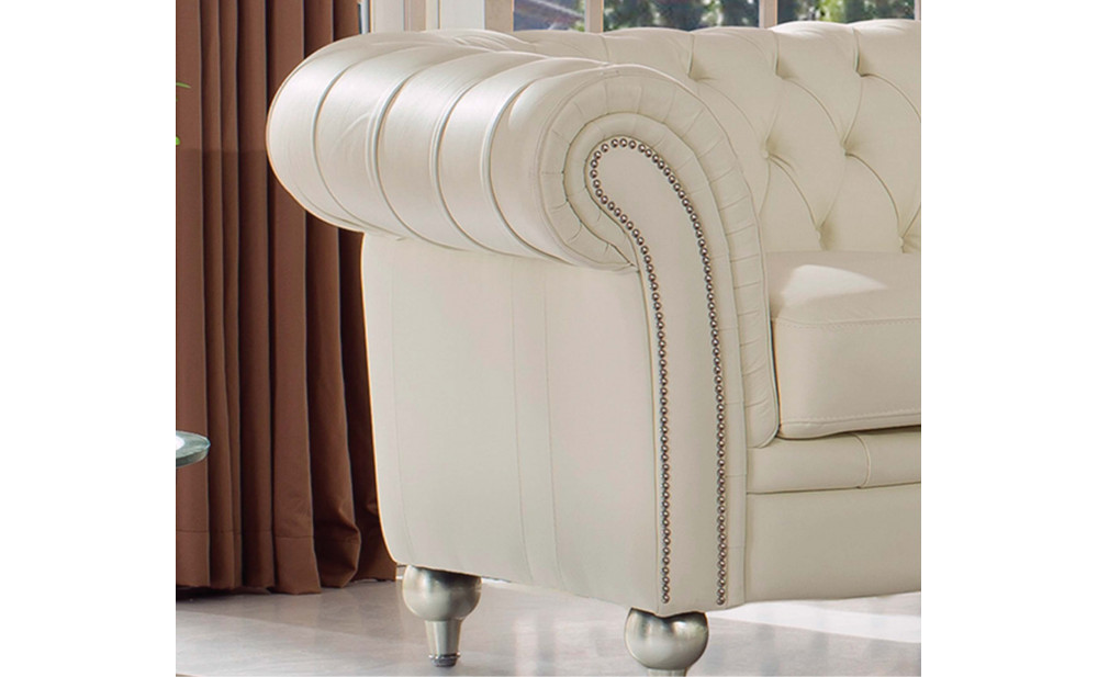 Gia 287 Armchair White / Light Beige by ESF
