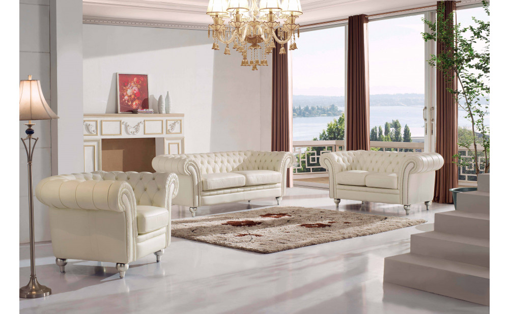 Gia 287 Sofa Set White / Light Beige by ESF