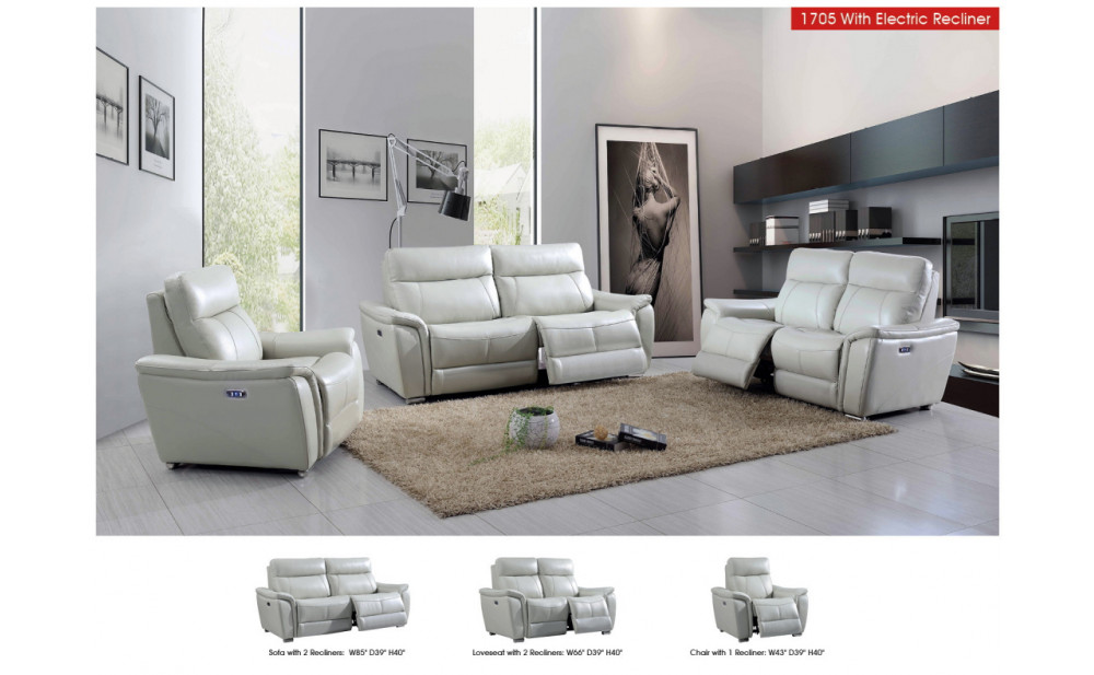 Billie 1705 Sofa Light Grey by ESF