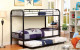 Lompok Contemporary Metal Bunk Bed in Black