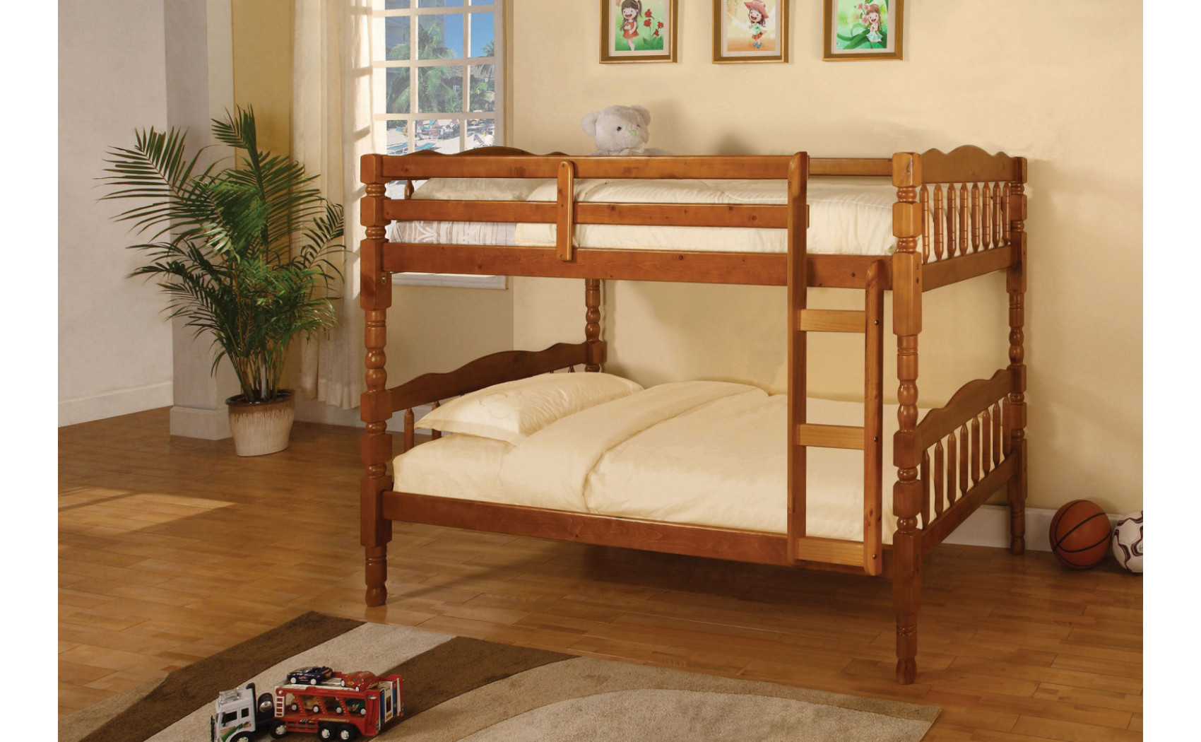 Hilmin Cottage Solid Wood Bunk Bed Oak
