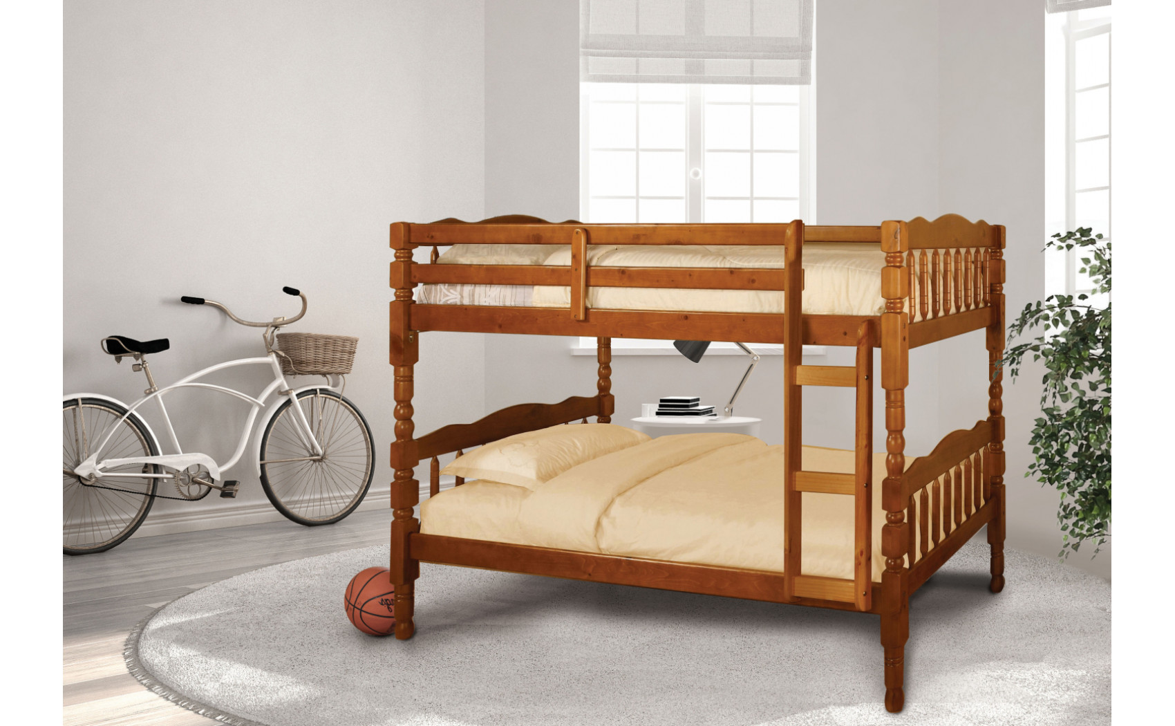 Hilmin Cottage Solid Wood Bunk Bed Oak