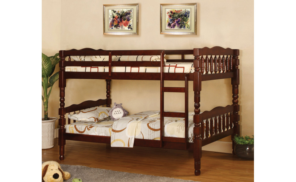 Hilmin Cottage Solid Wood Bunk Bed Cherry