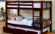 Khanjari Solid Wood Twin over Twin Bunk Bed Walnut