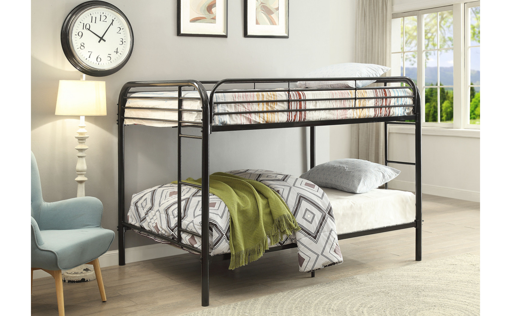 Teledona Full over Full Bunk Bed Black