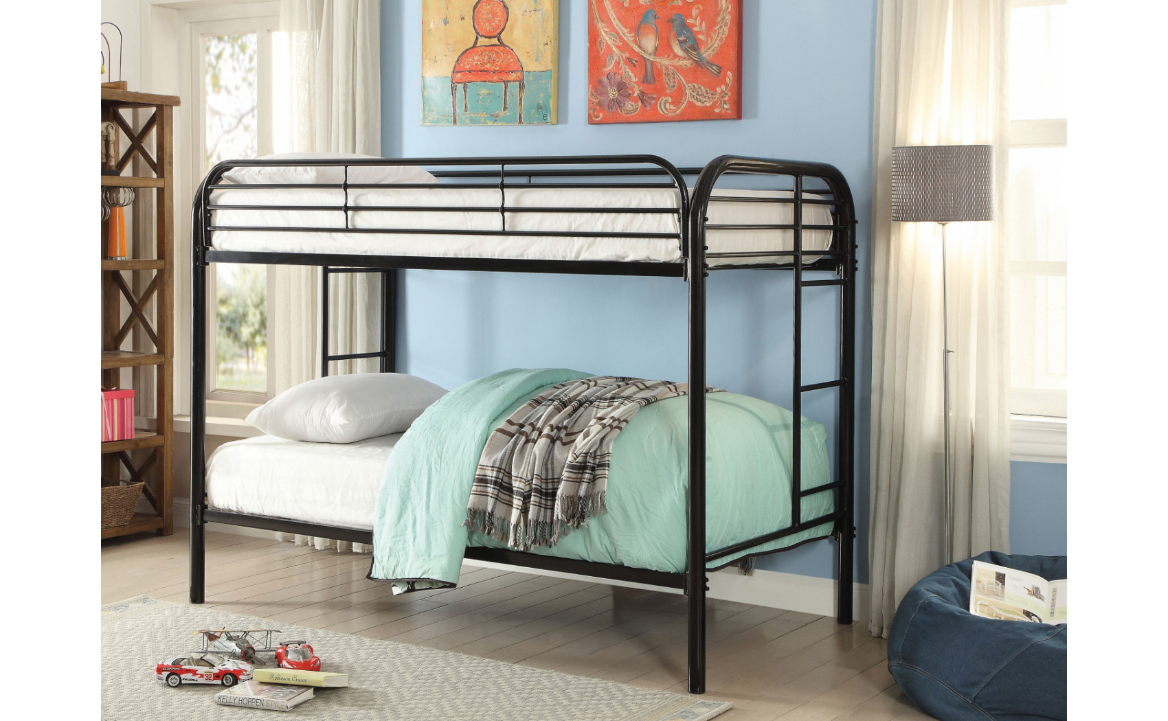 Teledona Twin over Twin Bunk Bed Black