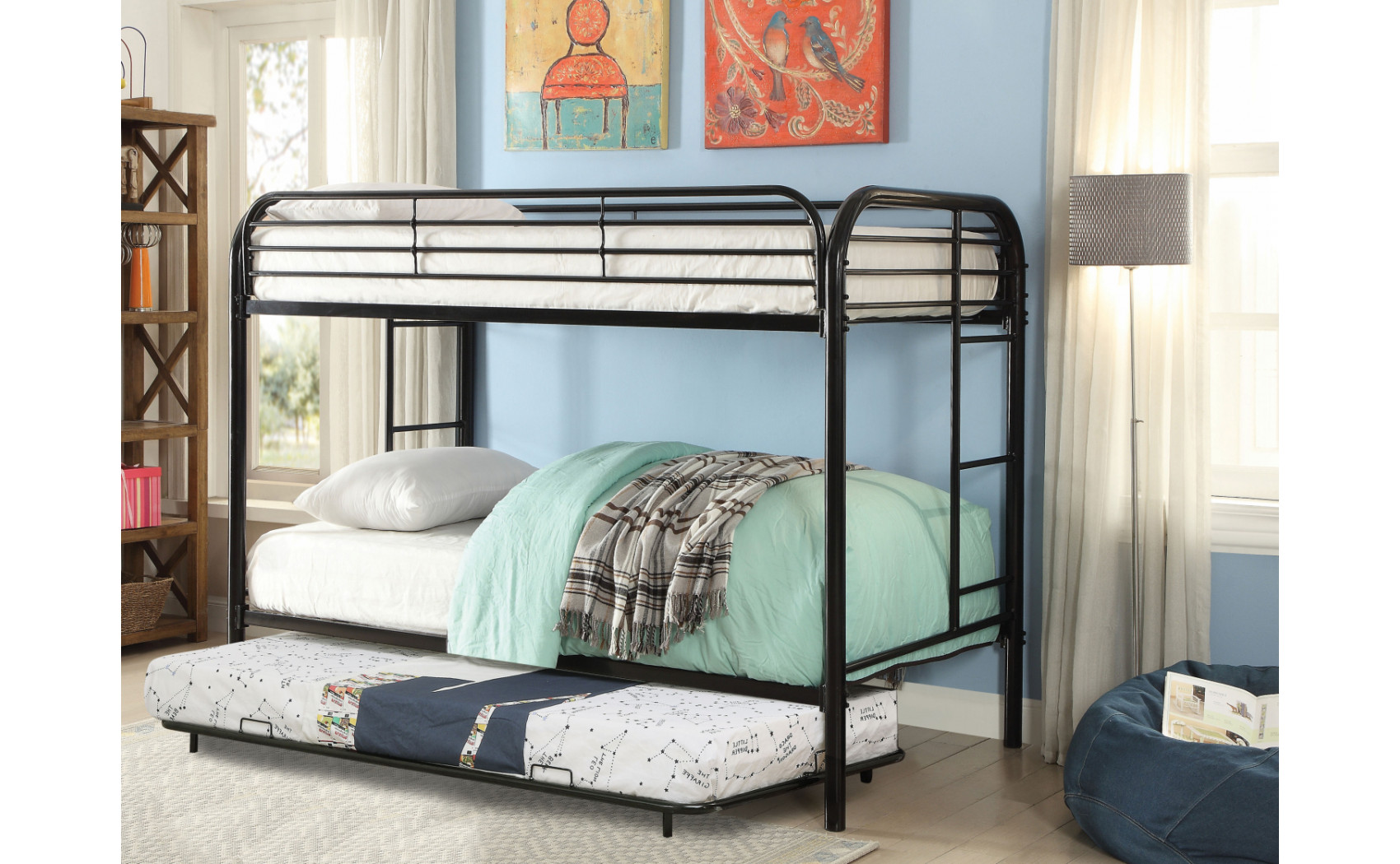 Teledona Twin over Twin Bunk Bed Black