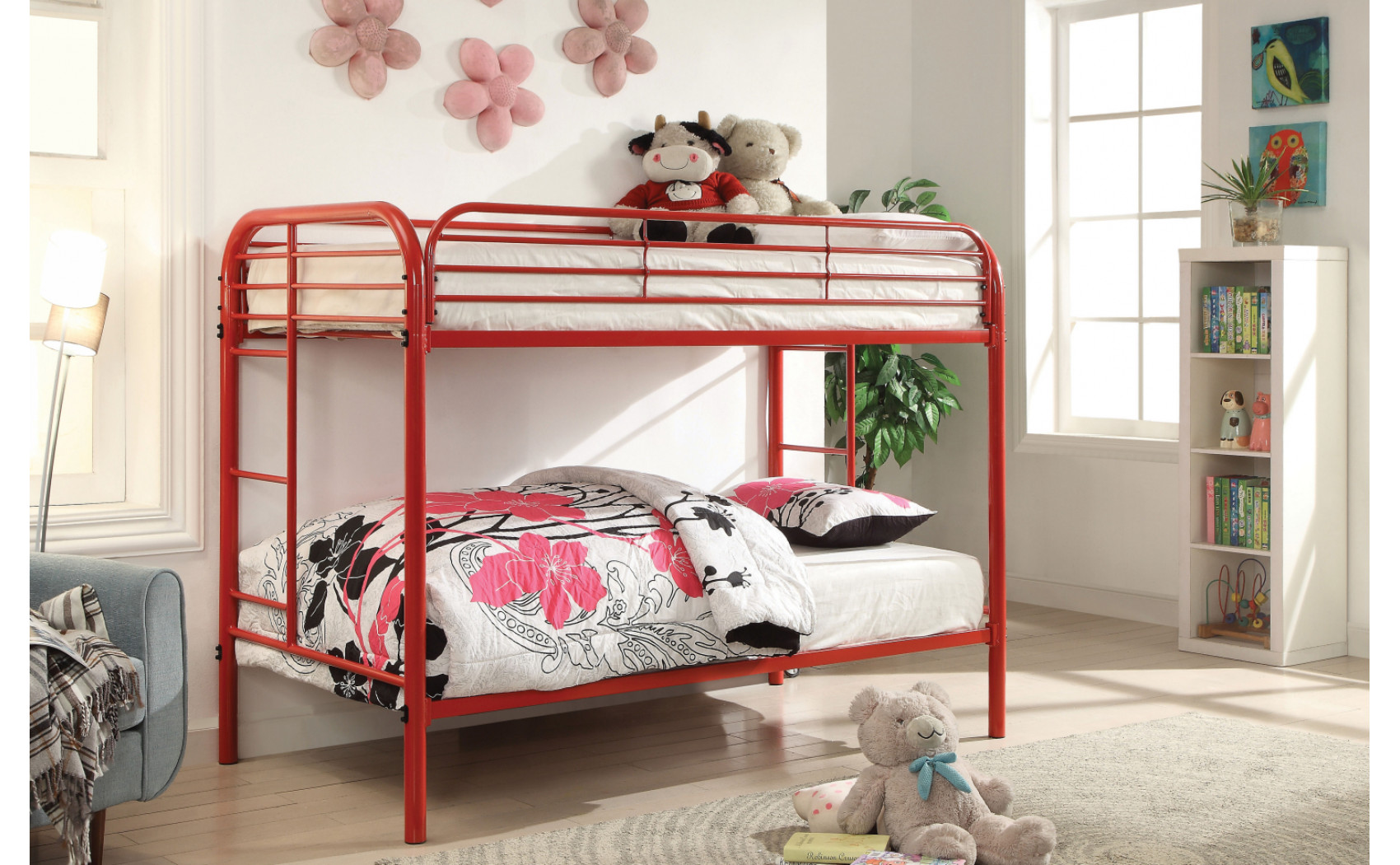 Teledona Twin over Twin Bunk Bed Red