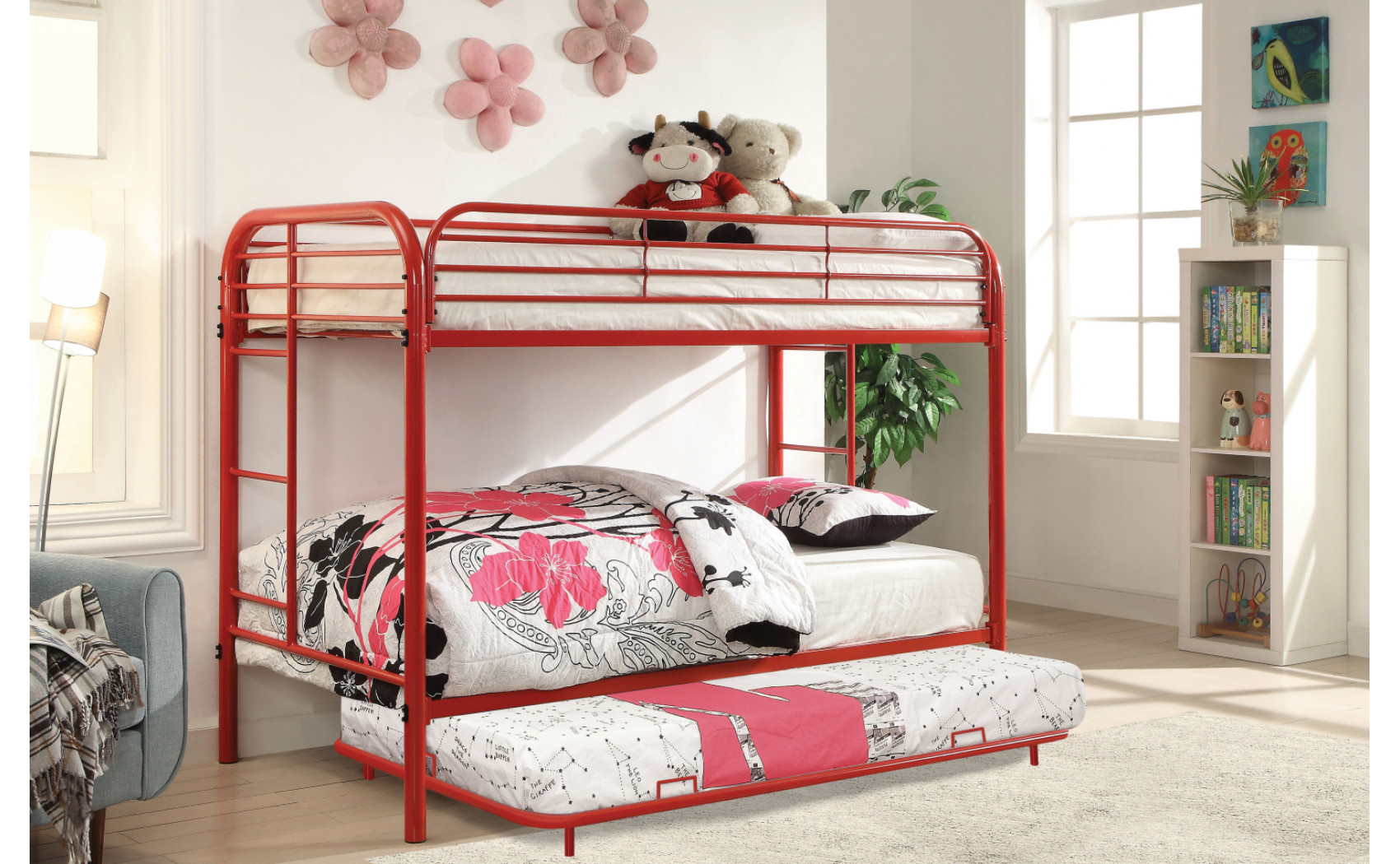 Teledona Twin over Twin Bunk Bed Red