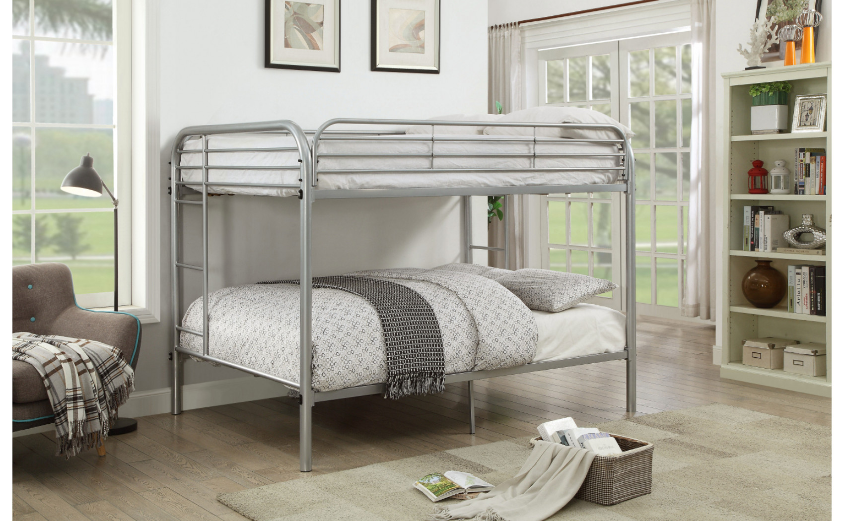 Teledona Full over Full Bunk Bed Silver