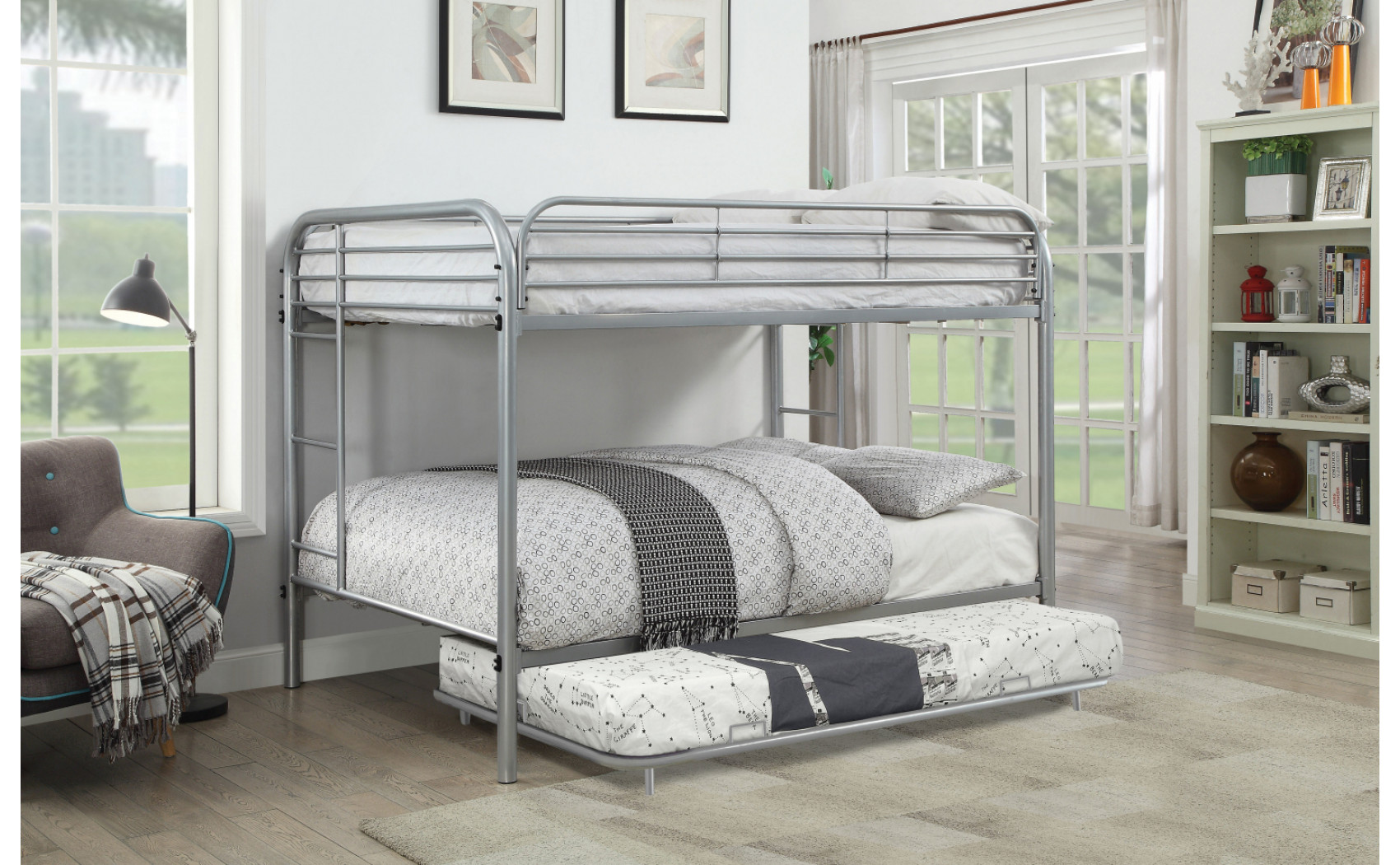 Teledona Full over Full Bunk Bed Silver