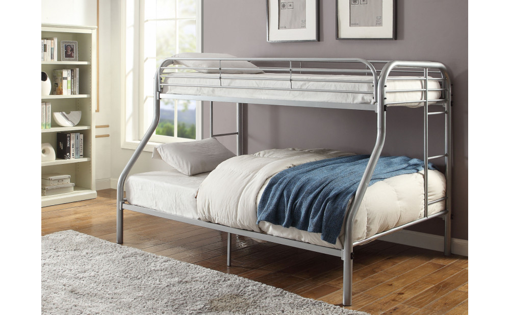 Teledona Metal Twin over Full Bunk Bed Silver