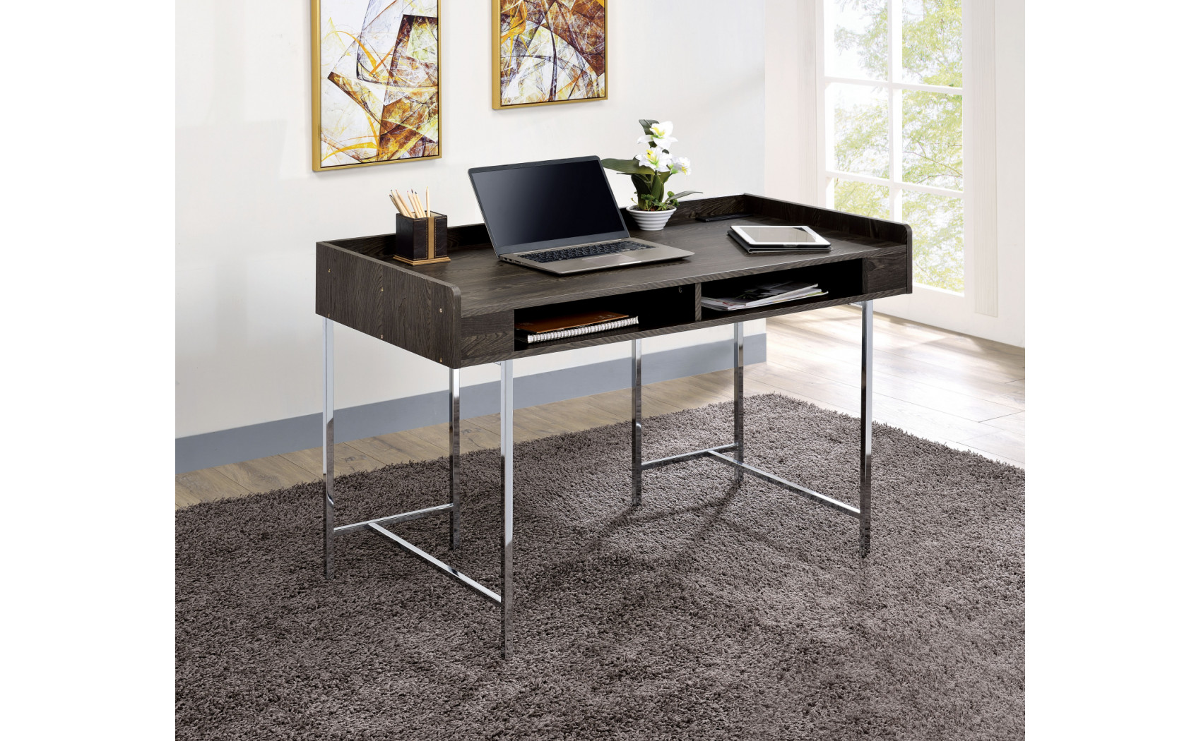 Burkette Storage Writing Desk with USB Plug
