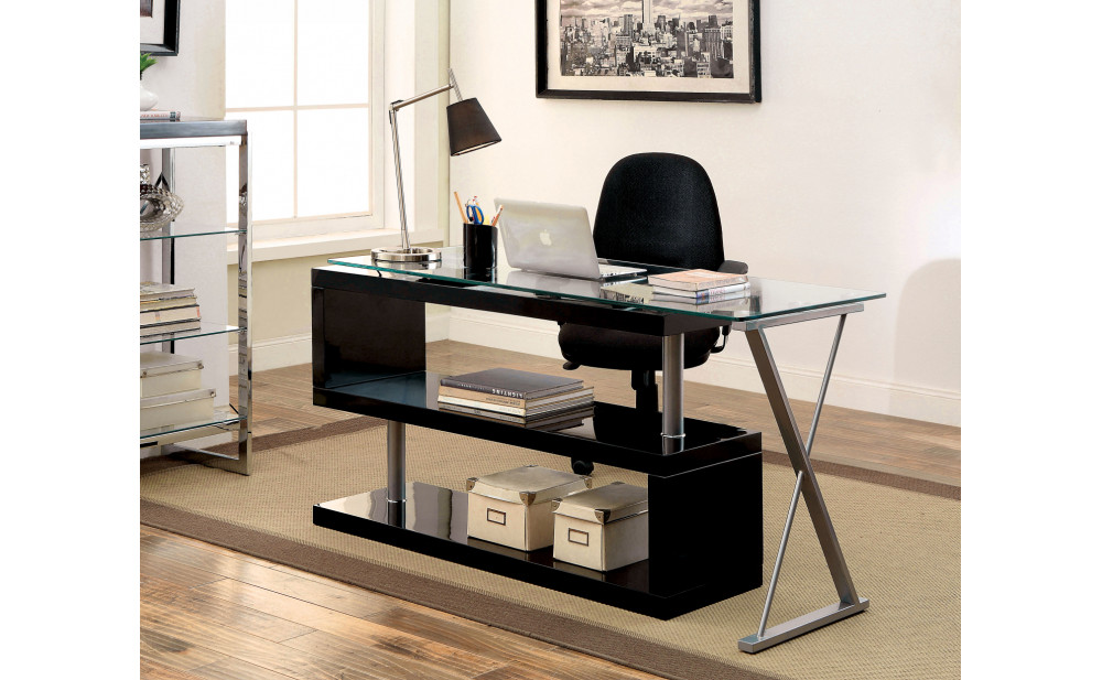 Vallow Contemporary 2-Shelf Desk