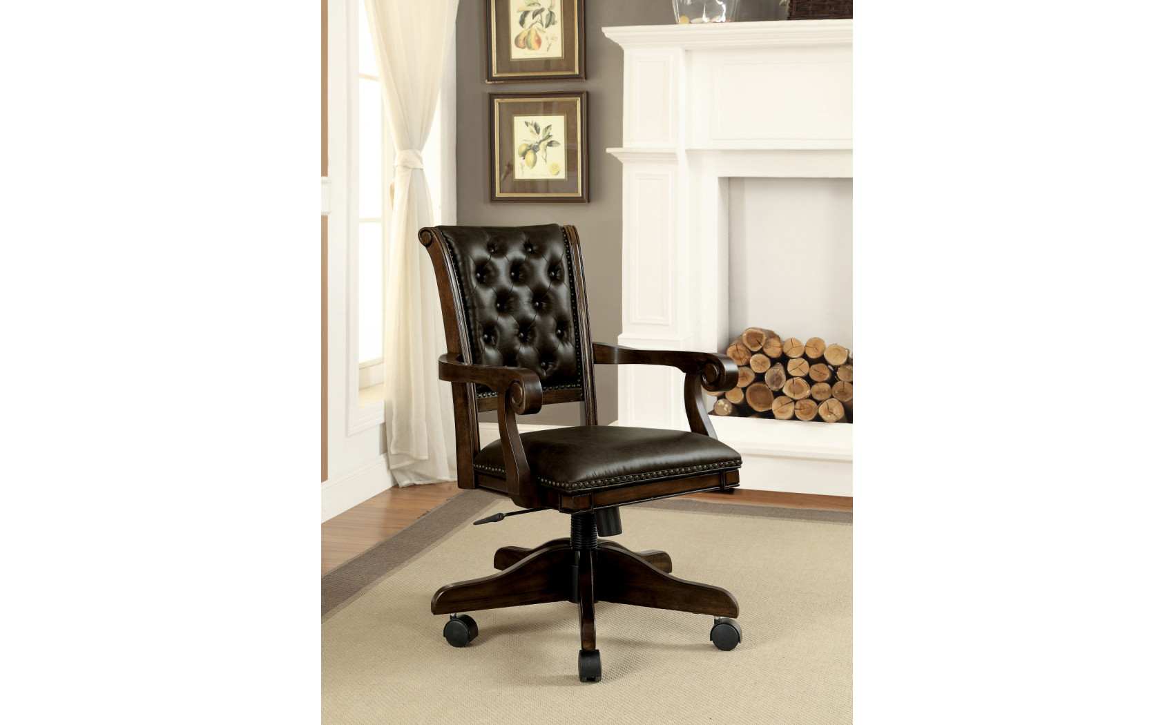Fergo Leather Height-Adjustable Arm Chair