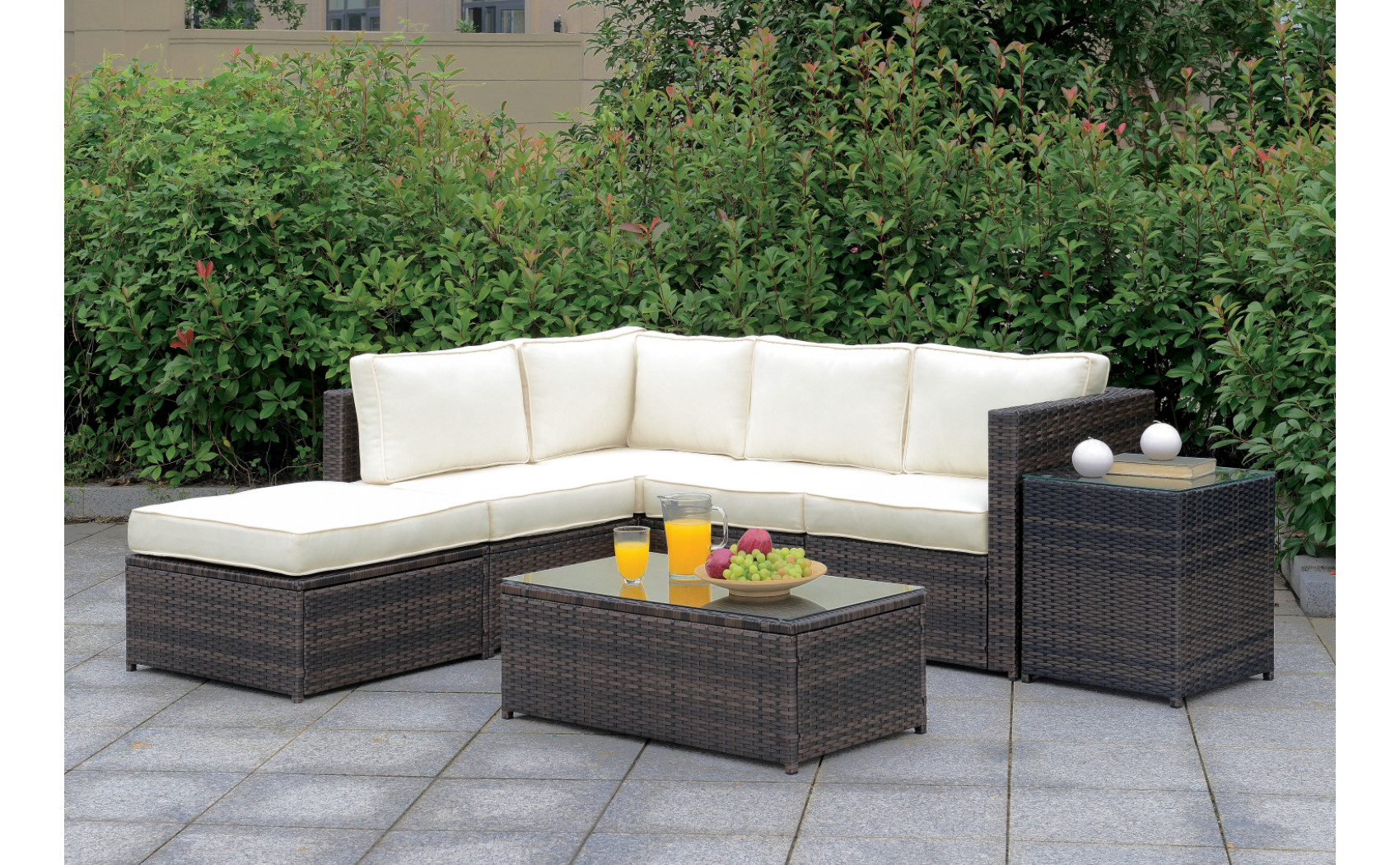 Fischer Glass Top Patio Coffee Table