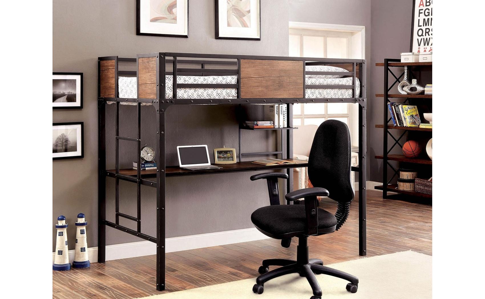 Idella Loft Bed with Futon Base