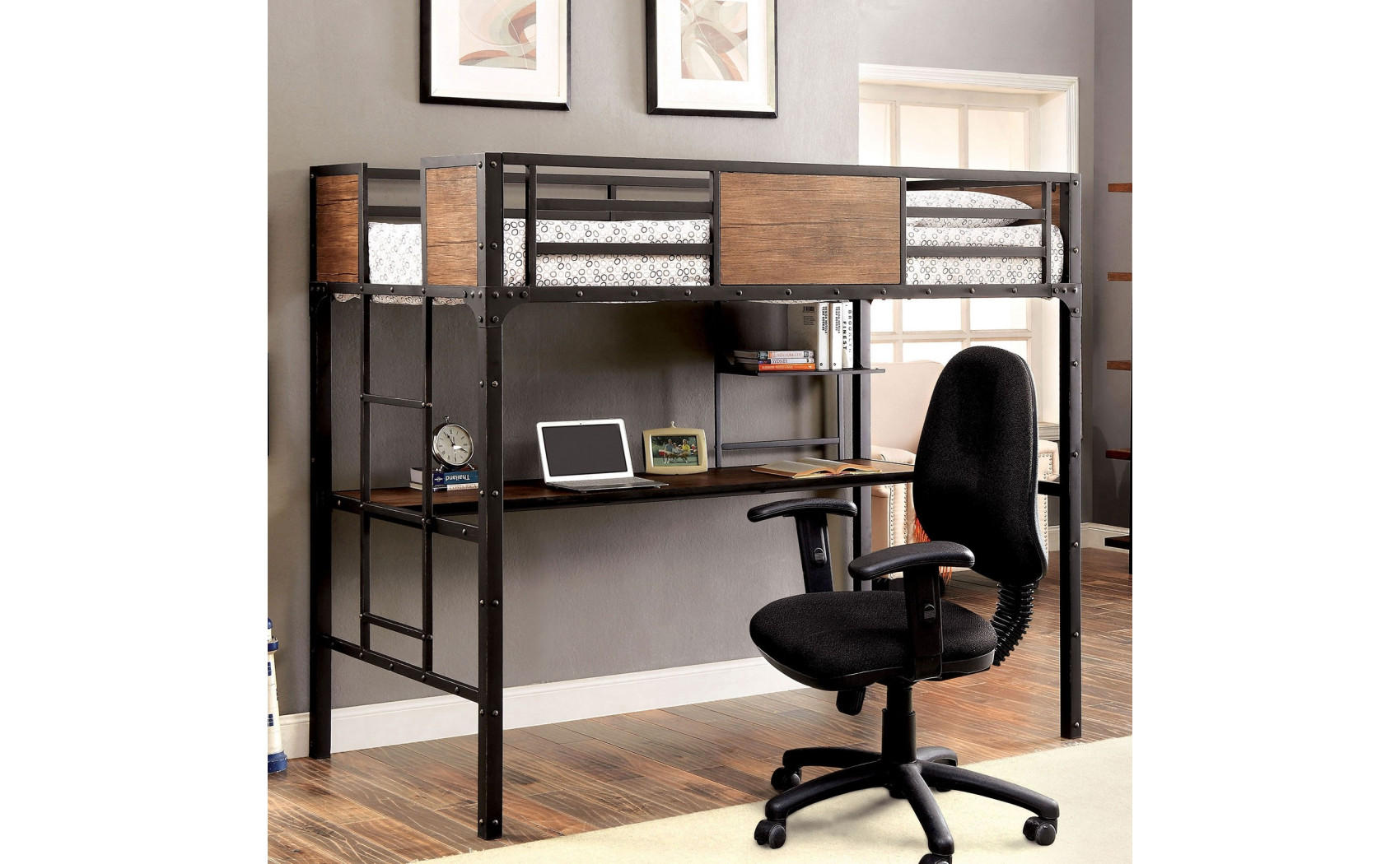 Idella Loft Bed with Futon Base