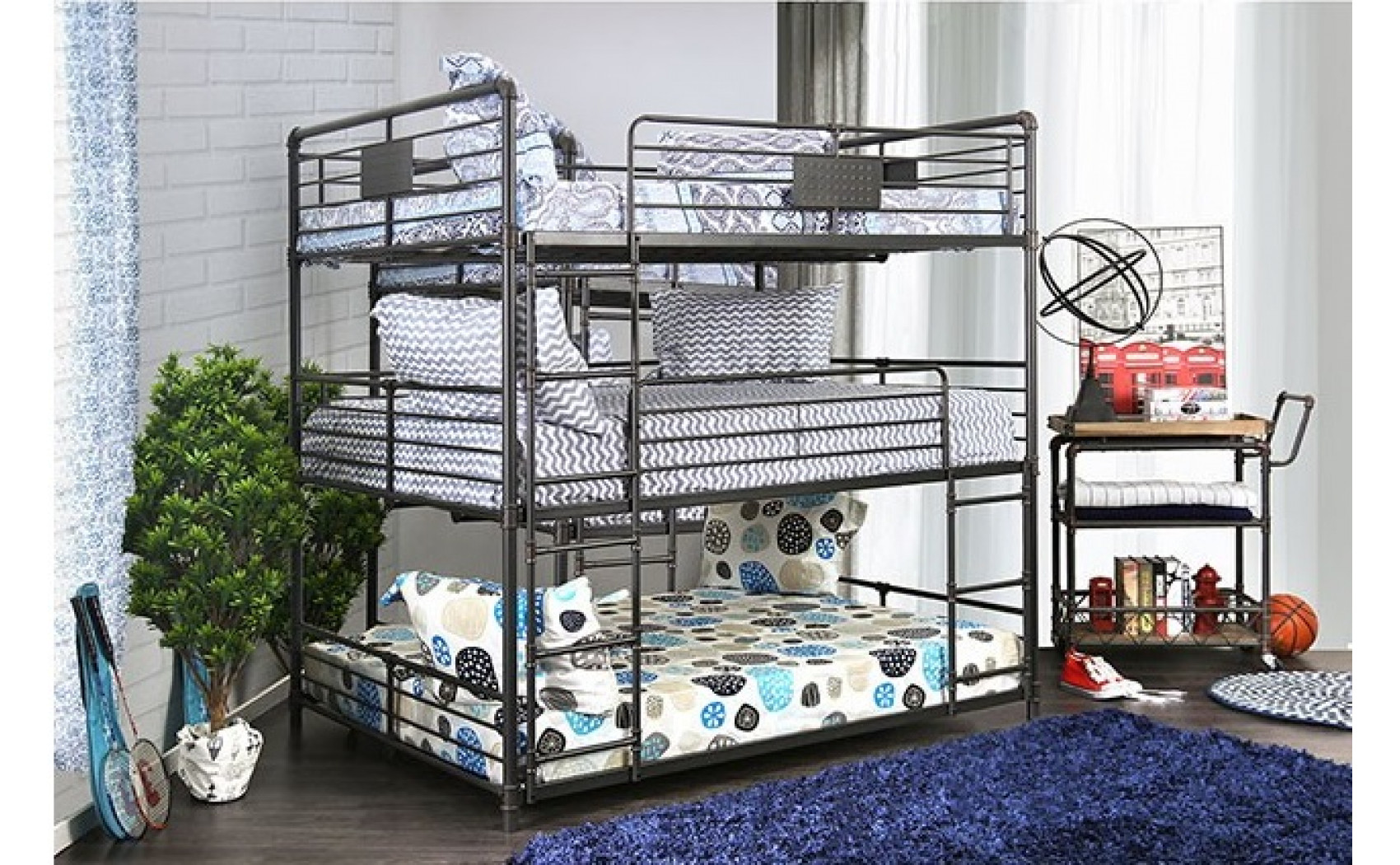 Dillon Bunk Bed in Twin Triple