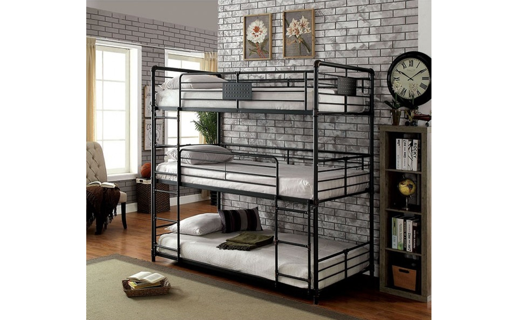 Dillon Bunk Bed in Twin Triple