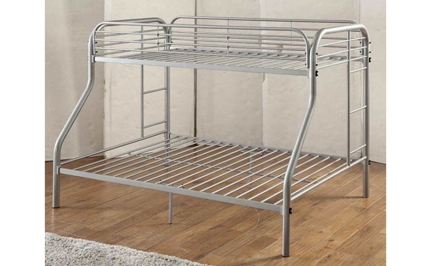 Teledona Metal Twin over Full Bunk Bed Silver