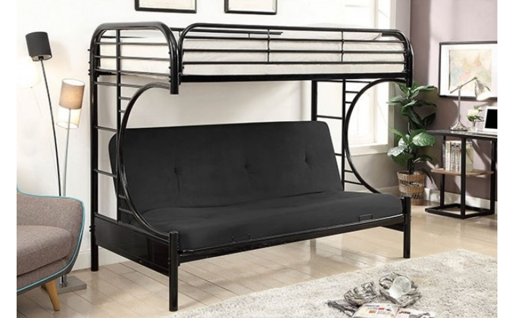 Nitzel Metal Bunk Bed Black Twin/Twin