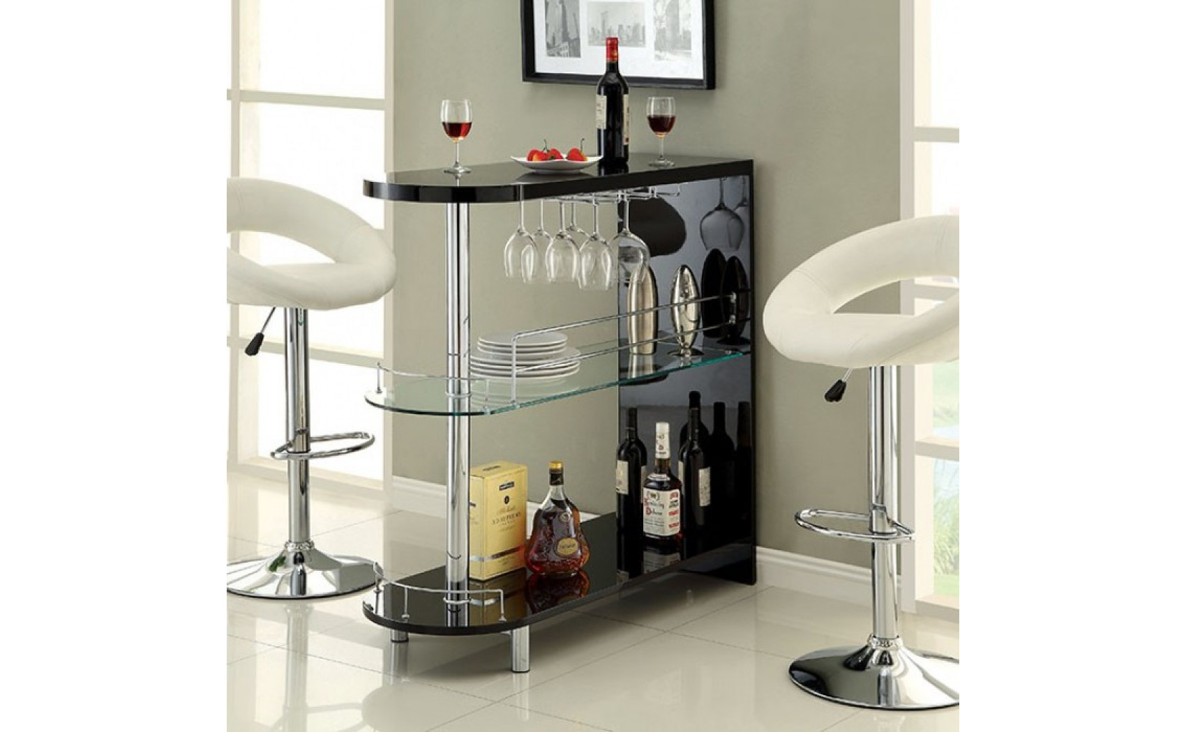Morton 2-Shelf Mini Server in Black