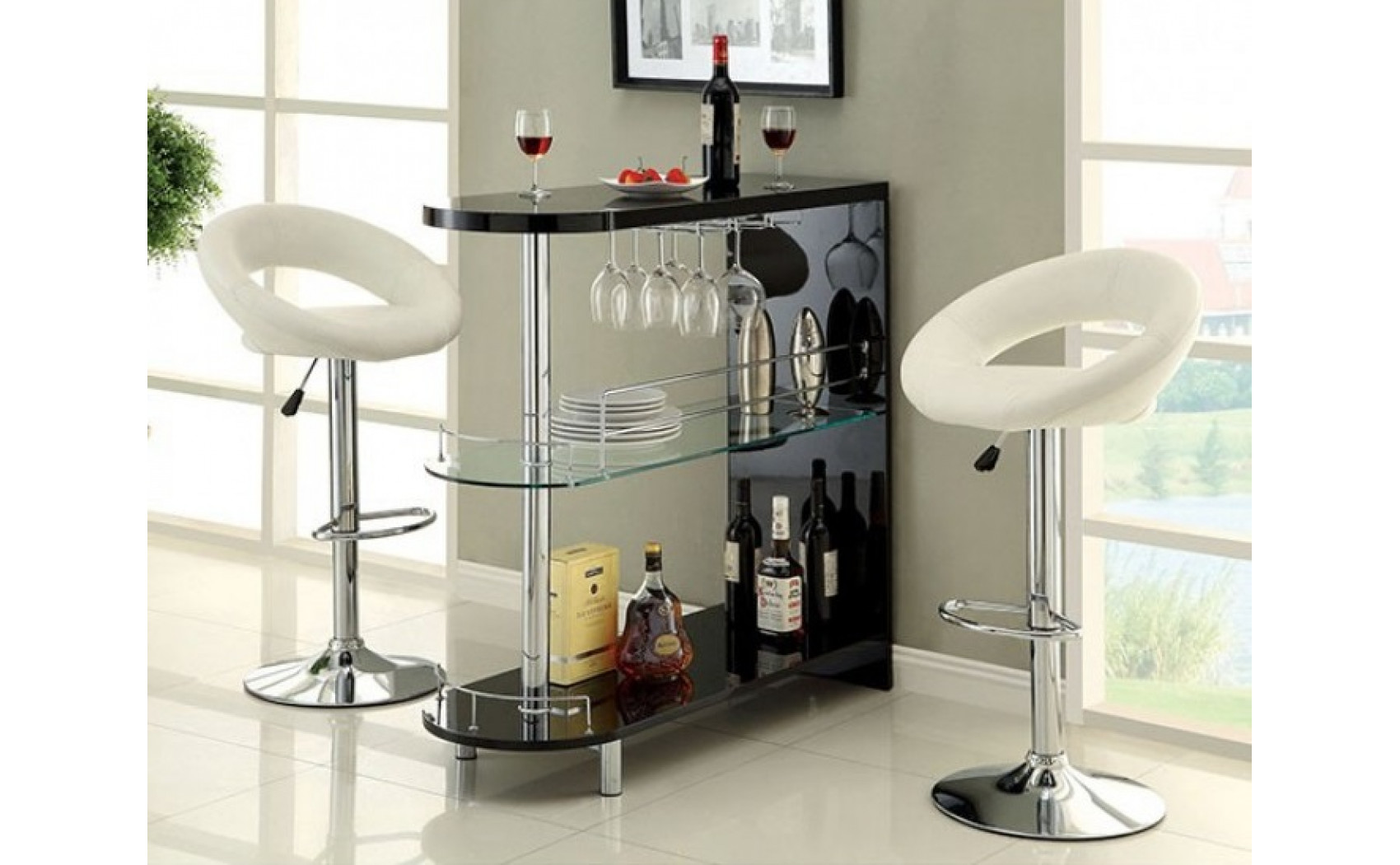 Morton 2-Shelf Mini Server in Black