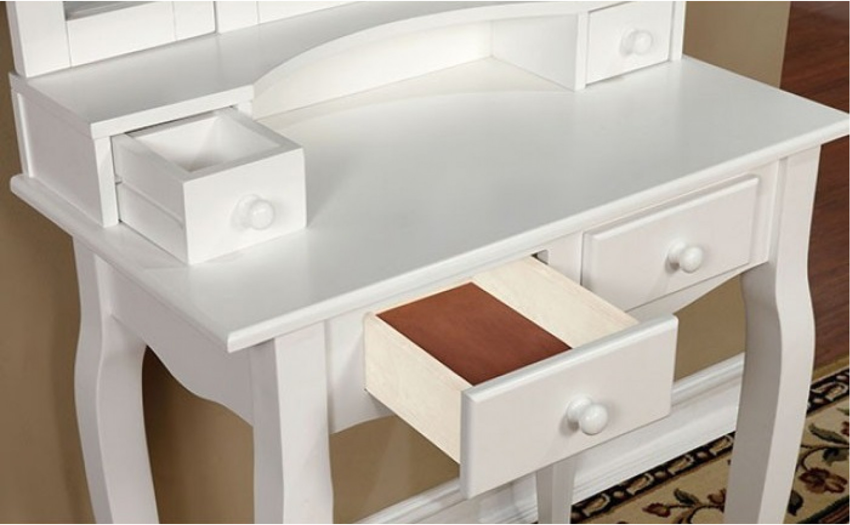 Anais Solid Wood Vanity Set in White