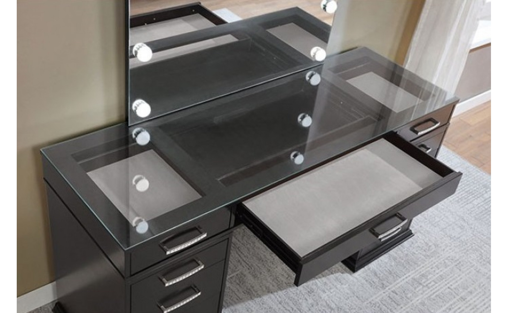 Midlothian 3-Piece Vanity Set in Dark Gray