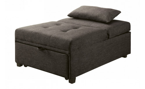 Oon Tufted Ottoman Sleeper in Dark Gray