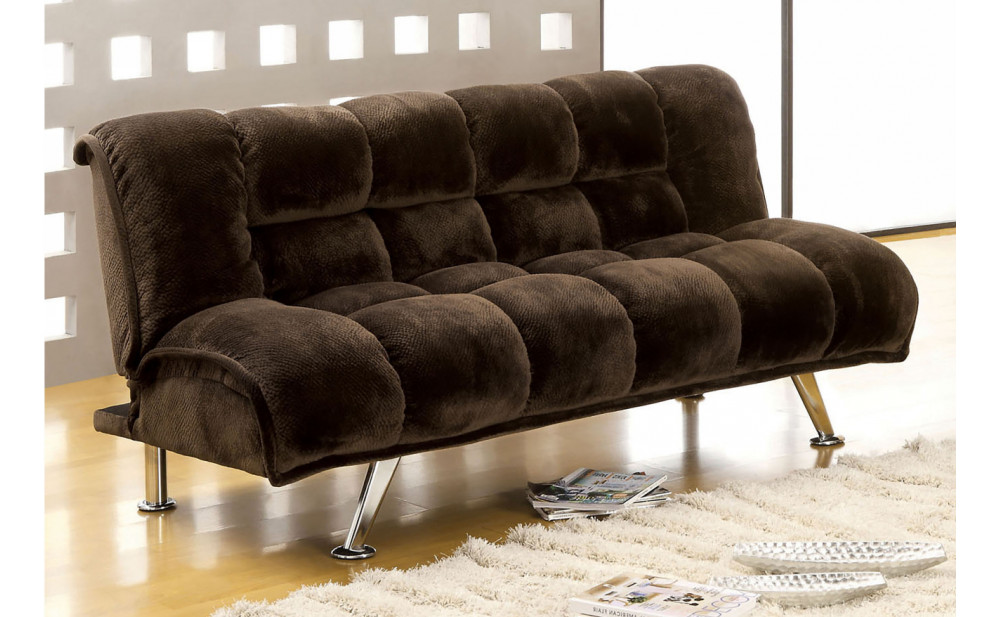 Marbell Upholstered Futon in Dark Brown