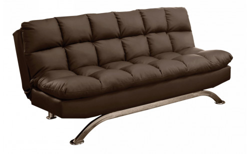 Arish Tufted Futon in Dark Brown Arish Tufted Futon in Dark Brown