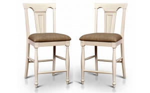Barbara Counter Height Chairs Cherry / White (Set of 2) Barbara Counter Height Chairs Cherry / White (Set of 2)