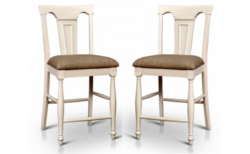 Barbara Counter Height Chairs Cherry / White (Set of 2) Barbara Counter Height Chairs Cherry / White (Set of 2)