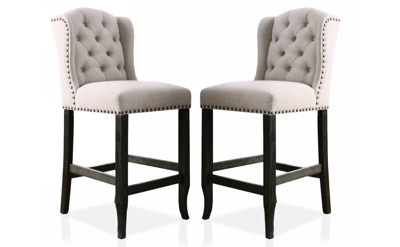 Lubbers Rustic Bar Chairs in Antique Black (Set of 2)