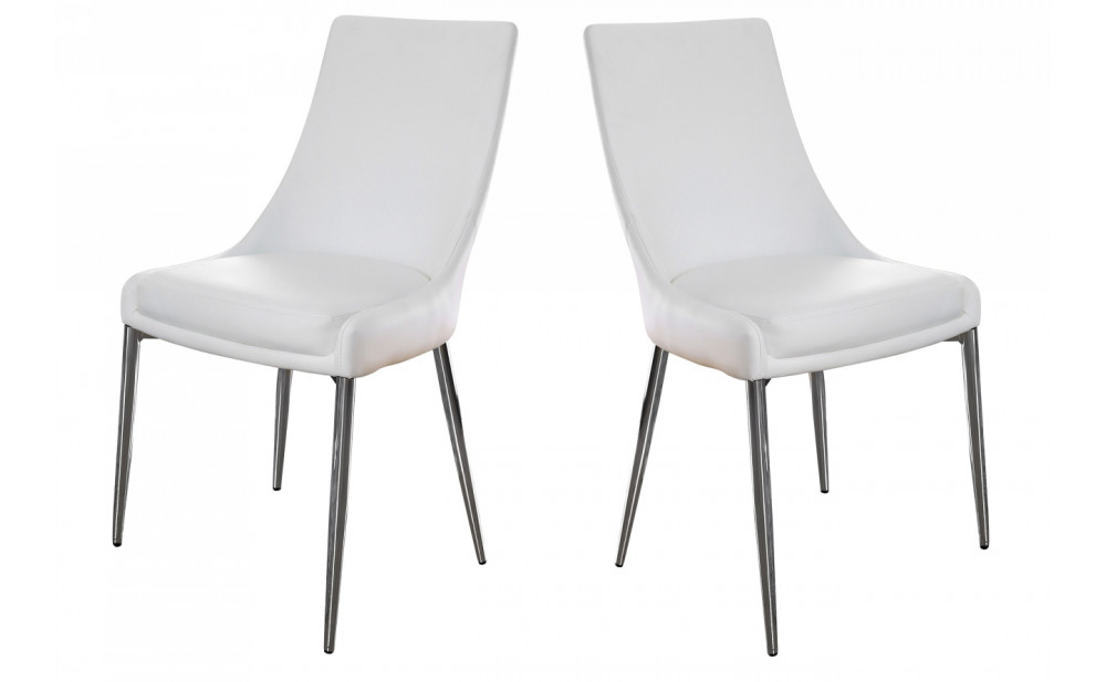 Eisen Leatherette Side Chairs in White (Set of 2)