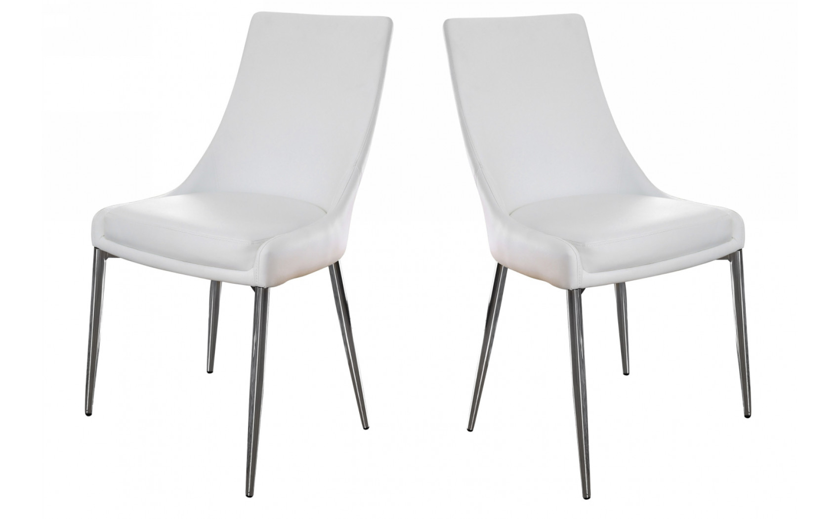 Eisen Leatherette Side Chairs in White (Set of 2)