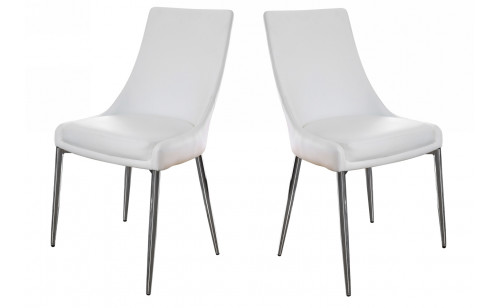 Eisen Leatherette Side Chairs in White (Set of 2)