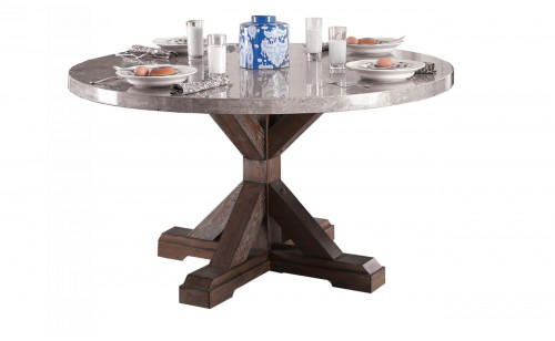 Justeen Rustic Marble Top Round Dining Table Justeen Rustic Marble Top Round Dining Table