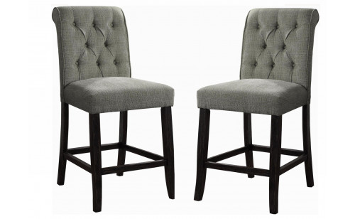 Marynda Button Tufted Counter Height Chairs in Gray Marynda Button Tufted Counter Height Chairs in Gray