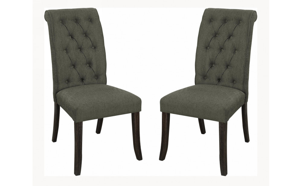 Marynda Button Tufted Side Chairs Gray (Set of 2)