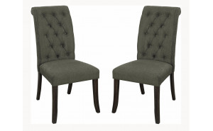 Marynda Button Tufted Side Chairs Gray (Set of 2) Marynda Button Tufted Side Chairs Gray (Set of 2)