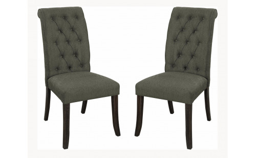 Marynda Button Tufted Side Chairs Gray (Set of 2) Marynda Button Tufted Side Chairs Gray (Set of 2)