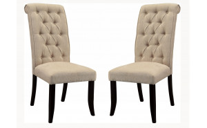 Marynda Button Tufted Side Chairs in Ivory (Set of 2) Marynda Button Tufted Side Chairs in Ivory (Set of 2)